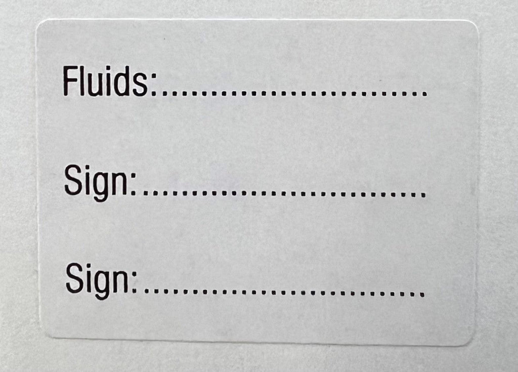 Fluids/Signed Label - Black and White – Ace Vets Supplies