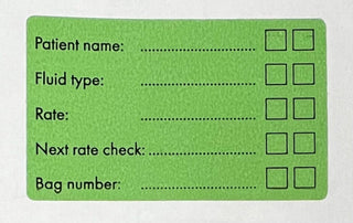 Fluid Bag Label - Green