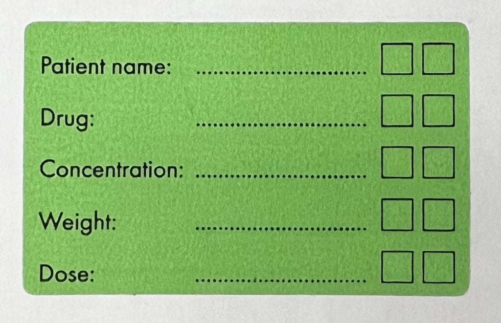 Syringe Driver Label - Green – Ace Vets Supplies